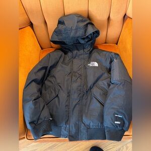 Boys black 7/8 The North Face Stover jacket with 550DryVent 2L waterproof